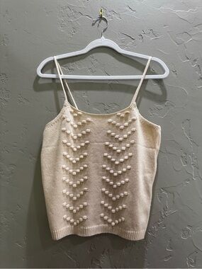 Andrée by Unit Cream Bobble Knit Sweater Tank Top Size Small